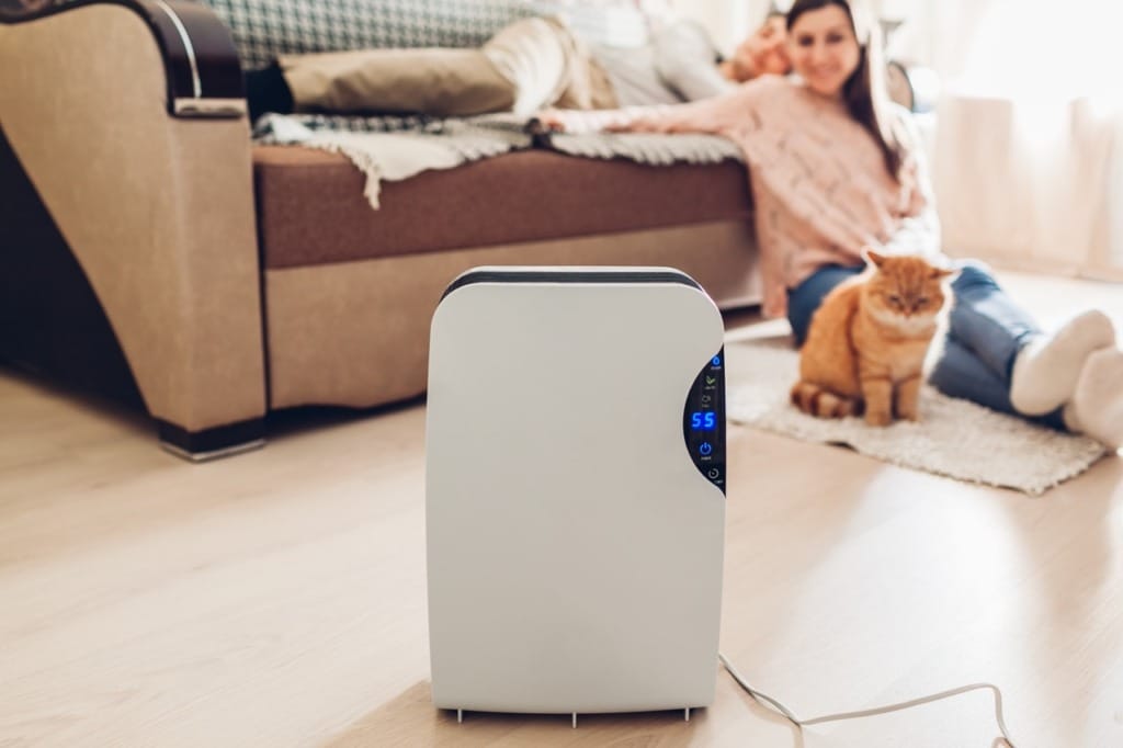 Improve indoor air quality with a HEPA air purifier.