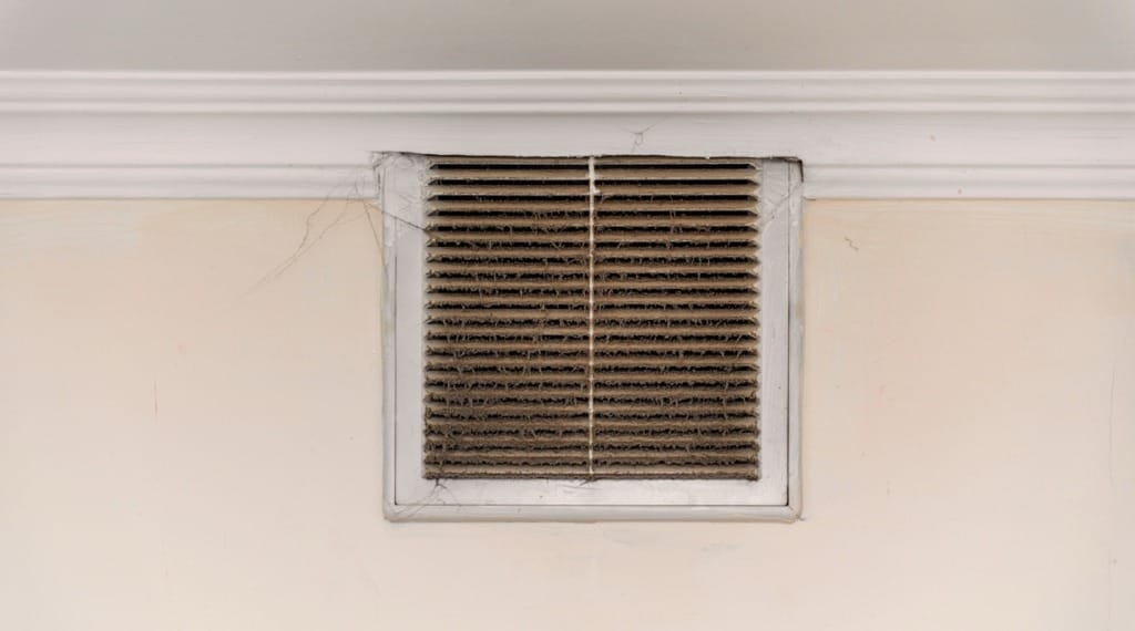 Dusty air vent linked to indoor allergy triggers