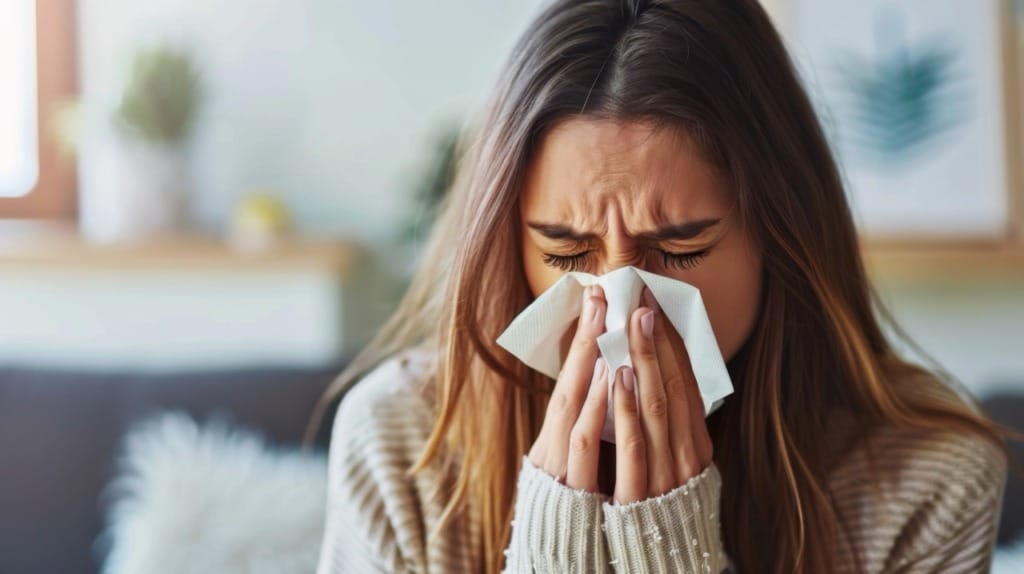 Sneezing and nasal congestion from seasonal allergies